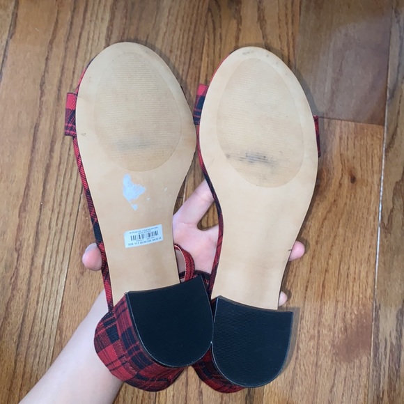 TORRID RED PLAID ANKLE STRAP BLOCK HEEL SIZE 11.5 - Picture 8 of 9